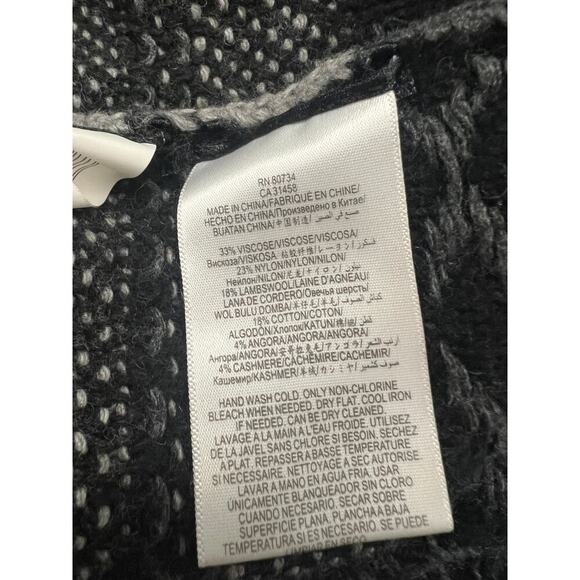 BCBGMaxazria Shadia Shawl Collar Cardigan Lambswool Sweater, Black size M/L - Picture 5 of 7